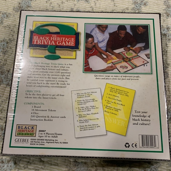 Black Heritage trivia Game NEW Sealed (By Geebee) 2-4 players/Teams Family Game - Picture 3 of 9